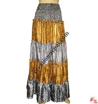 Sari silk step design long skirt