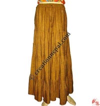 Cotton step joined long skirt