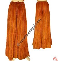 Chinese style bell bottom cotton trouser