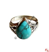 Heart shape turquoise silver finger ring15