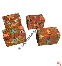 Medium size wooden Tibetan painted box1