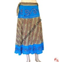 Fully embroidered cotton open wrapper skirt