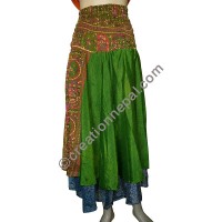 Sari silk two layer skirt