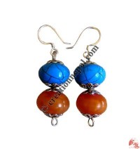 Amber beads ear ring1