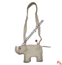 White elephant tiny felt bag