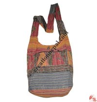 Stone wash patch-work khaddar lama bag