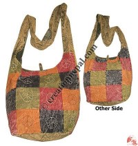 Peace decorated stonewashed bag