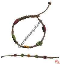 3 color Beads hemp bracelet
