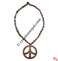 Big peace hemp necklace