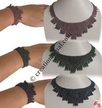Step design pote necklace-bracelet set