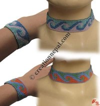 Double wave pote necklace-bracelet set