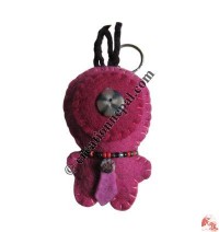 Doll with button felt key ring