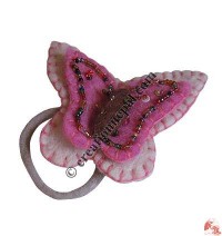 Beads decorated felt butterfly hair band