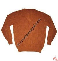 Gents V-neck squares design Pashmina sweater1