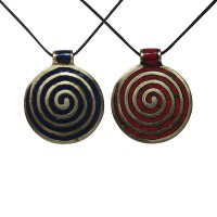 Swirl Tibetan brass pendant