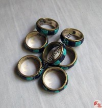 Turq-Lapis decorate brass finger ring