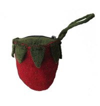 Strawberry shape felt purse