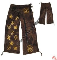 Shyama stone-wash-embroidery trouser
