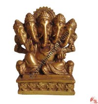 Gold color Panchamukhi Ganesh