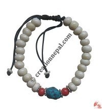 Decorated bone beads bracelet