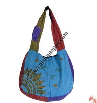 Cutting flower hand embroidered cotton bag