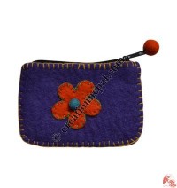Flower design felt coin purse3