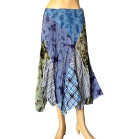 Mixed patch-work Jaypuri triangle skirt