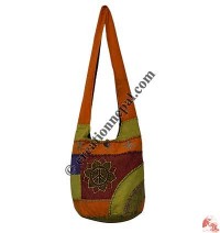 Peace on Lotus cotton patch-work bag