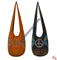 Om and big peace cotton lama bag
