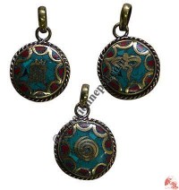 Tiny size decorated round pendent2