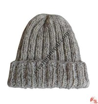 Two color mixed woolen hat3