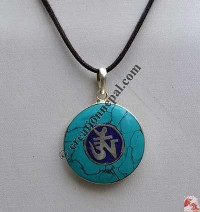 Tibetan Om round pendant