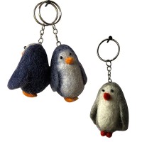 Penguin felt key ring