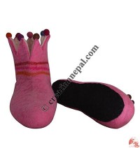 Ball decorated felt shoes1 - adult