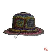 Hemp-cotton patch strappy hat