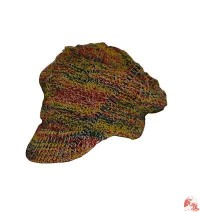 Colorful hemp-cotton wide hat