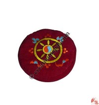 Embroidered small round cushion