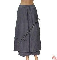 Plain cotton skirt-trouser