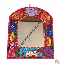 Mithila arts top-round mirror