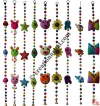 Felt beads-shapes assorted hanging set of 9