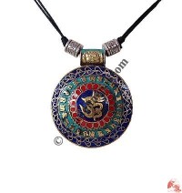 Sanskrit OM big brass pendant