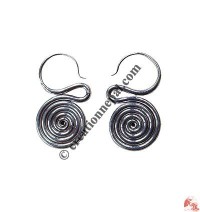 Spiral silver ear ring
