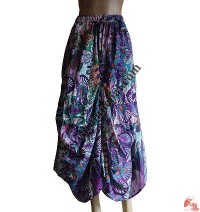 Baggy printed-cotton skirt