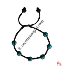 Turquoise beads knotted wristband