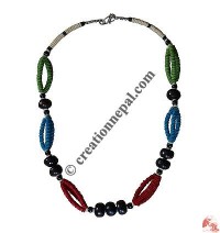 Colorful bone beads necklace