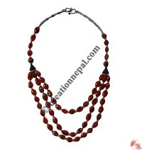 Flat shape stone beads necklace