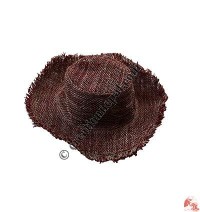 Red-natural hemp round hat