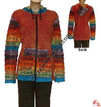 Sun design rainbow sleeves hoodie