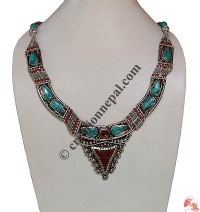 Coral-Turquoise Tibetan necklace4
