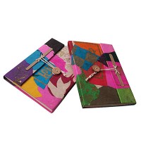 Colorful patch folded cover notebook